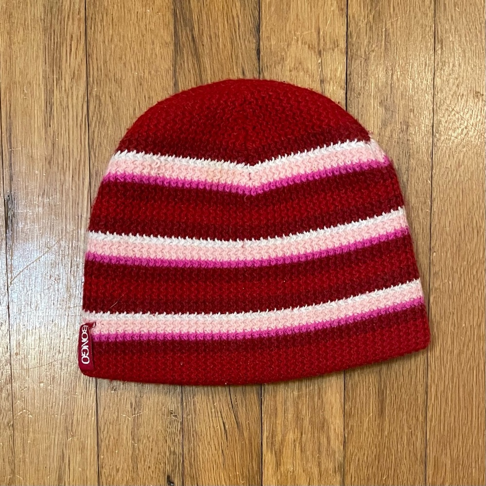 BONGO Red Striped Beanie